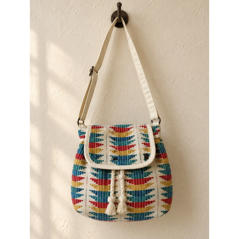Roxy woven bag, Aztec knit Crossbody Bag Woven Geometric Shoulder Bag OS